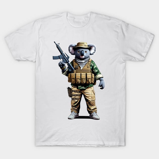 Tactical Koala T-Shirt by Rawlifegraphic
